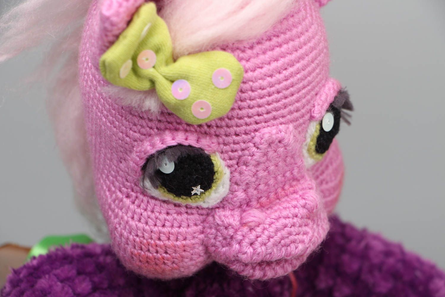 Unusual soft crochet toy Pony photo 2