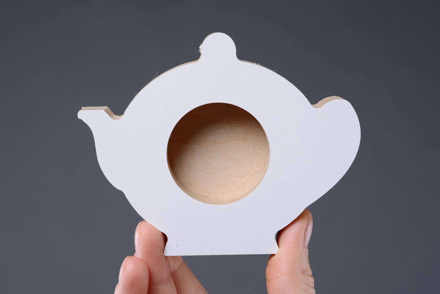Handmade plywood candlestick in the shape of teapot photo 3