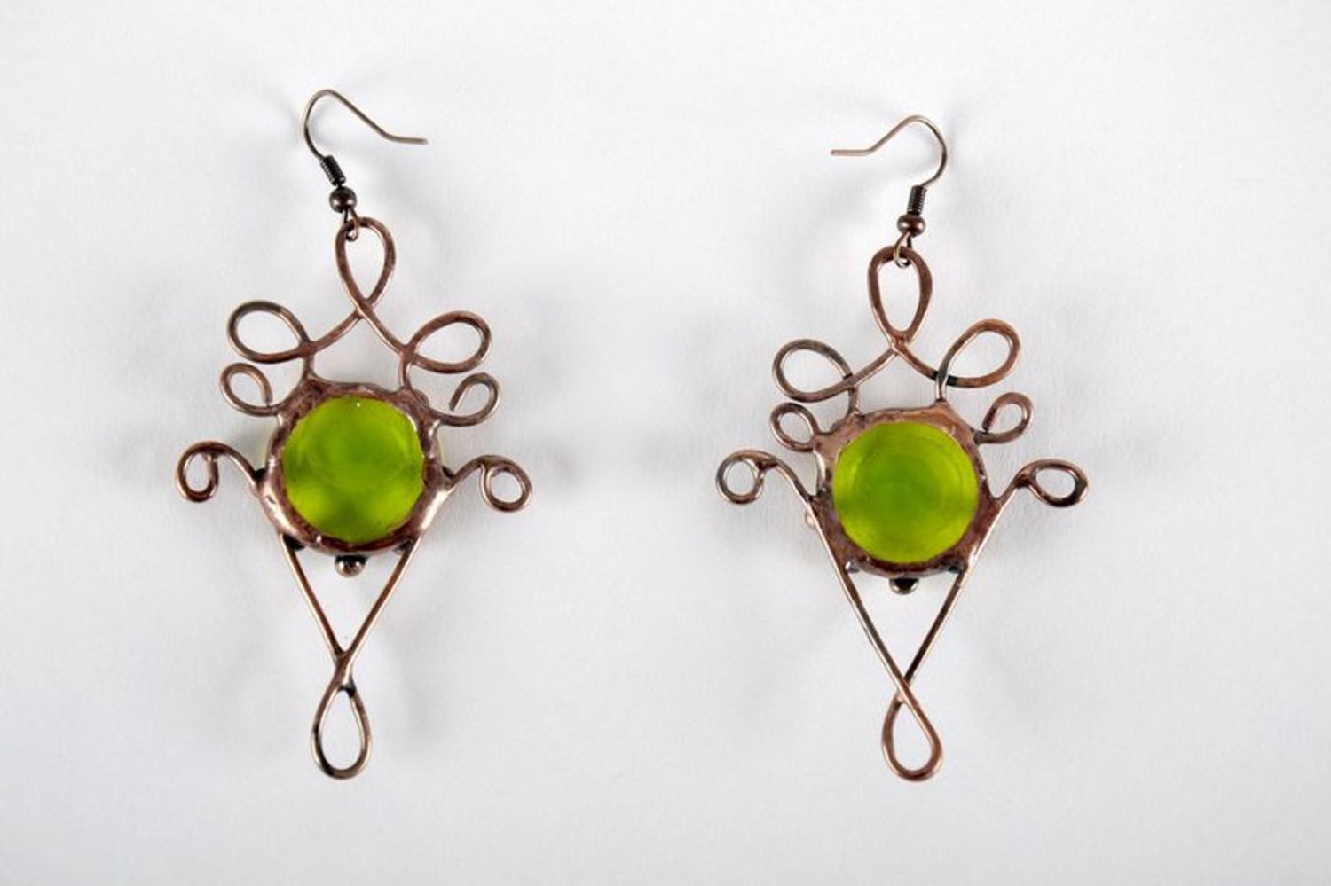 Large stained glass earrings photo 3