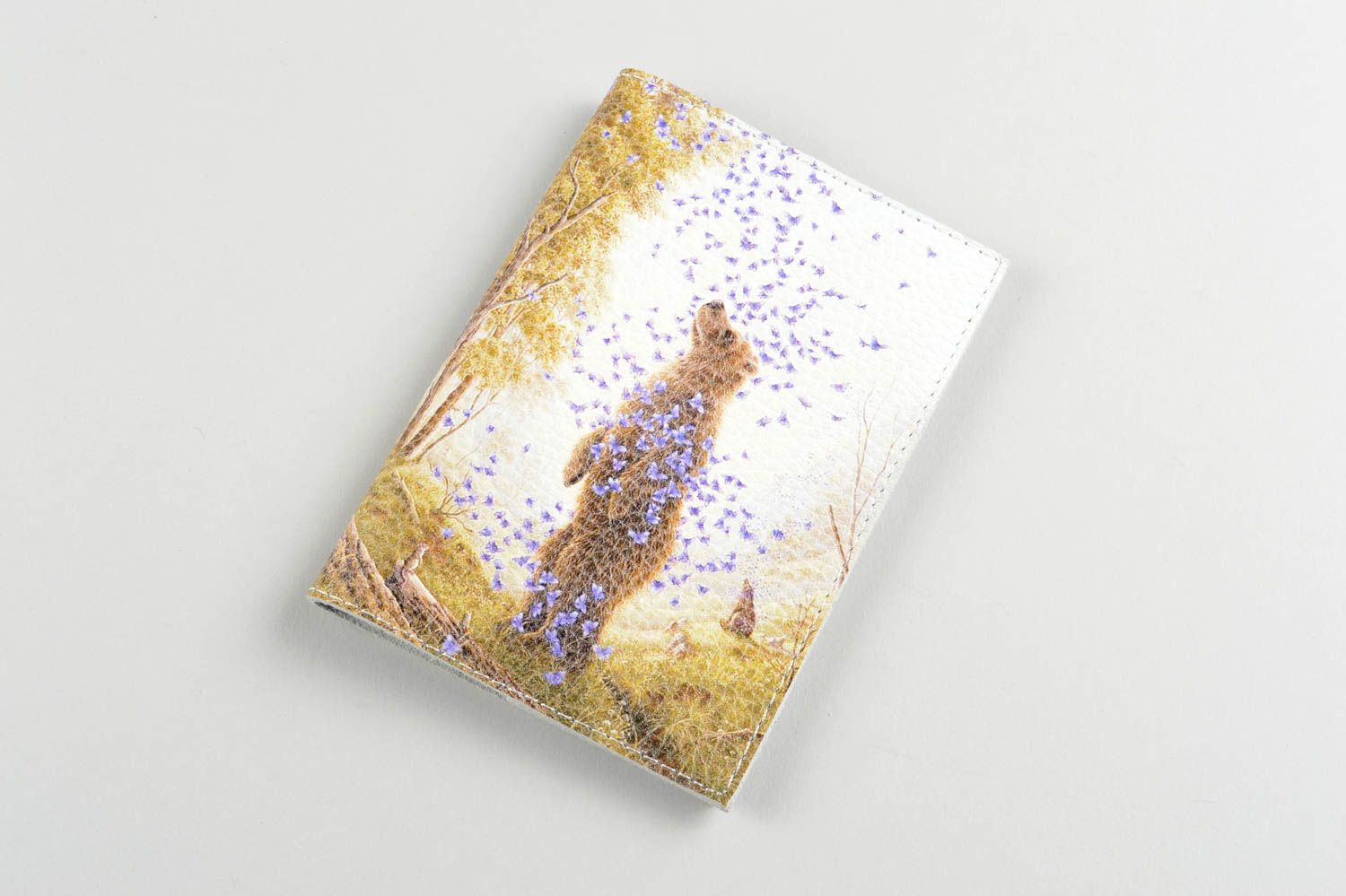 Обложка на паспорт handmade необычный подарок обложка для загранпаспорта Медведь фото 4