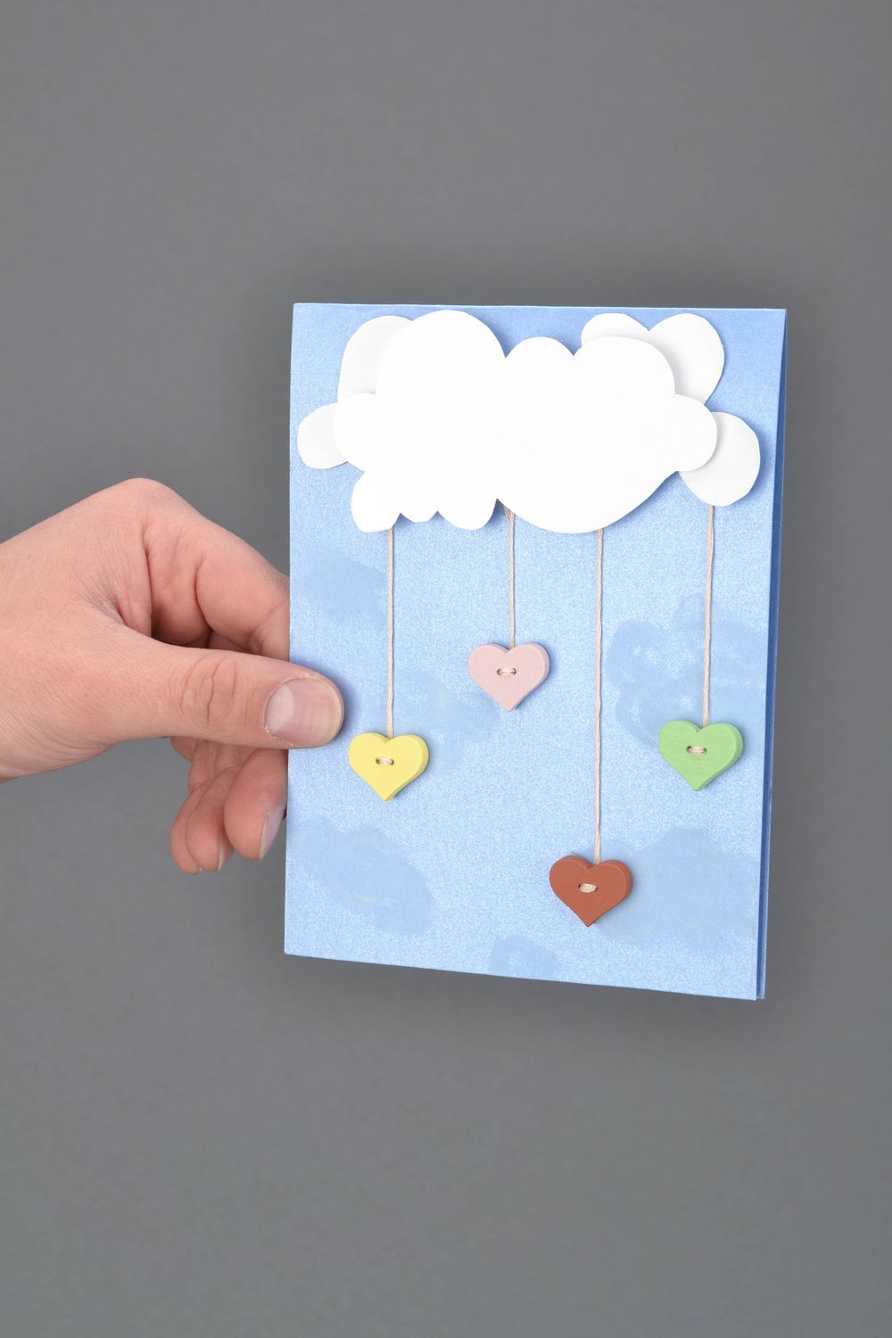 Handmade designer greeting card Clouds photo 2