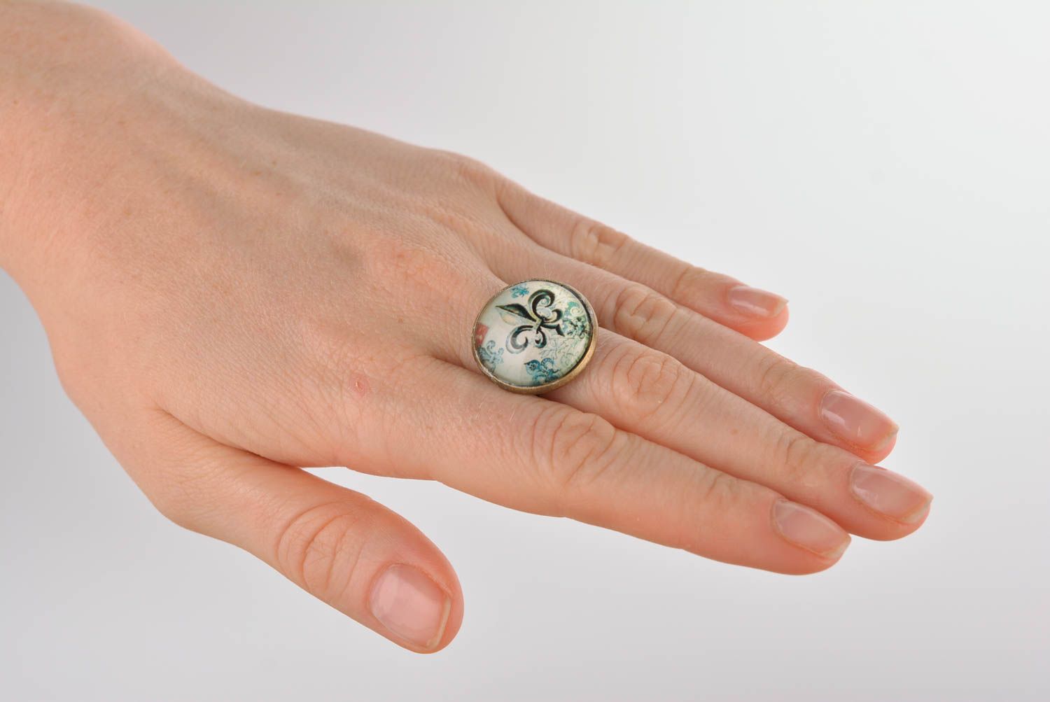 Кольцо ручной работы кольцо из металла модное кольцо для женщин красивое фото 3