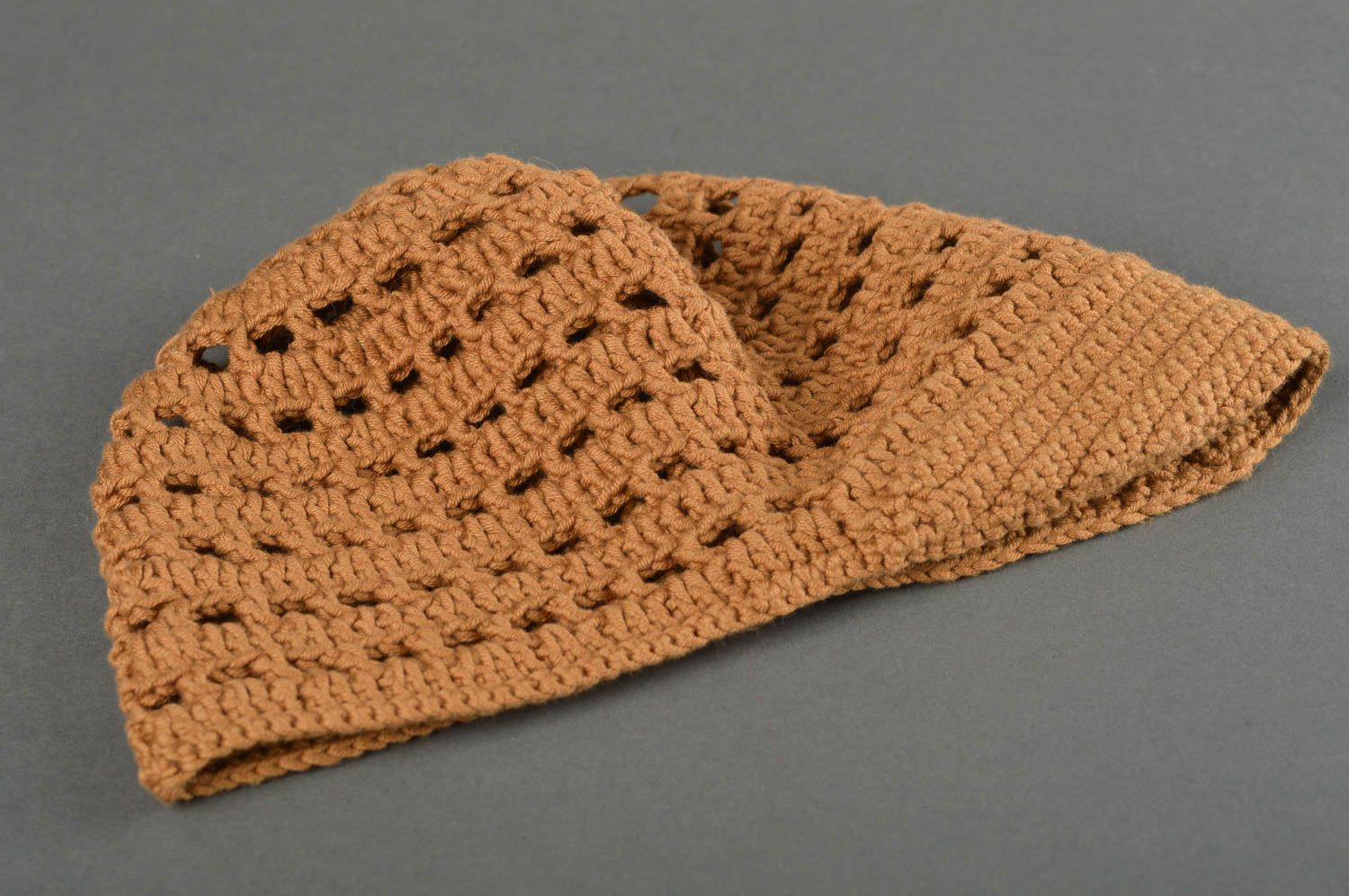 Bonnet tricot fait main Chapeau au crochet design léger d'été Vêtement enfant photo 3