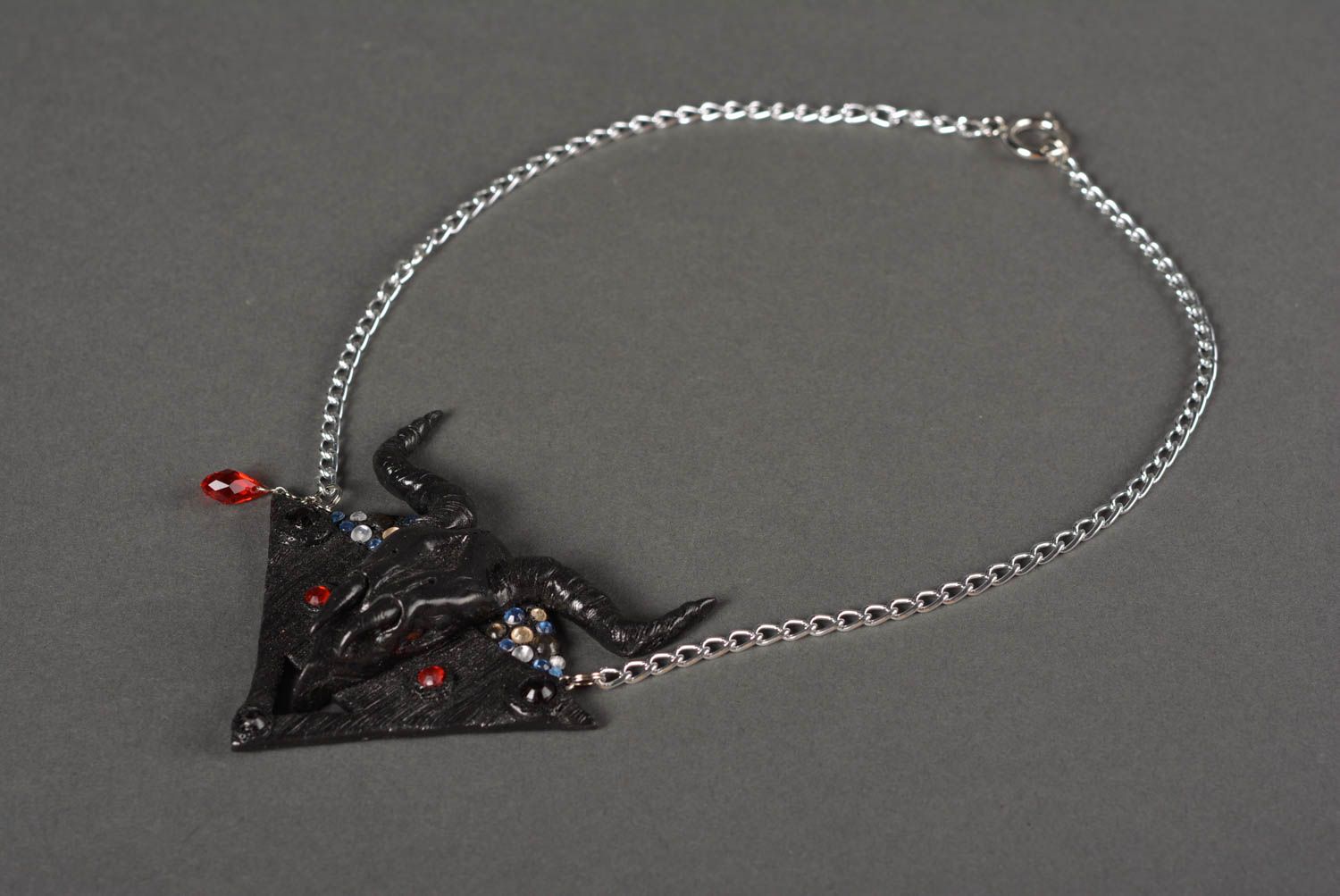 Handmade Halskette mit Anhänger Polymer Clay Schmuck Accessoire für Frauen foto 3