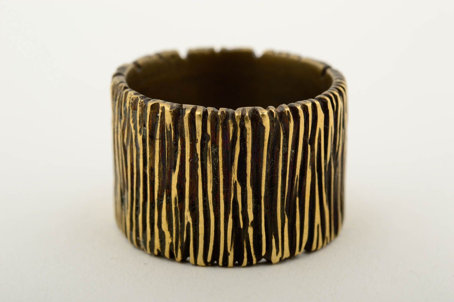 Bronze Ring handmade Geschenk Ideen Designer Accessoire Ring Damen breit schön foto 3