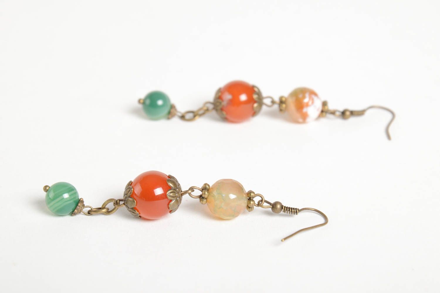 Handmade charming earrings natural stone jewelry trendy earrings with charms photo 5