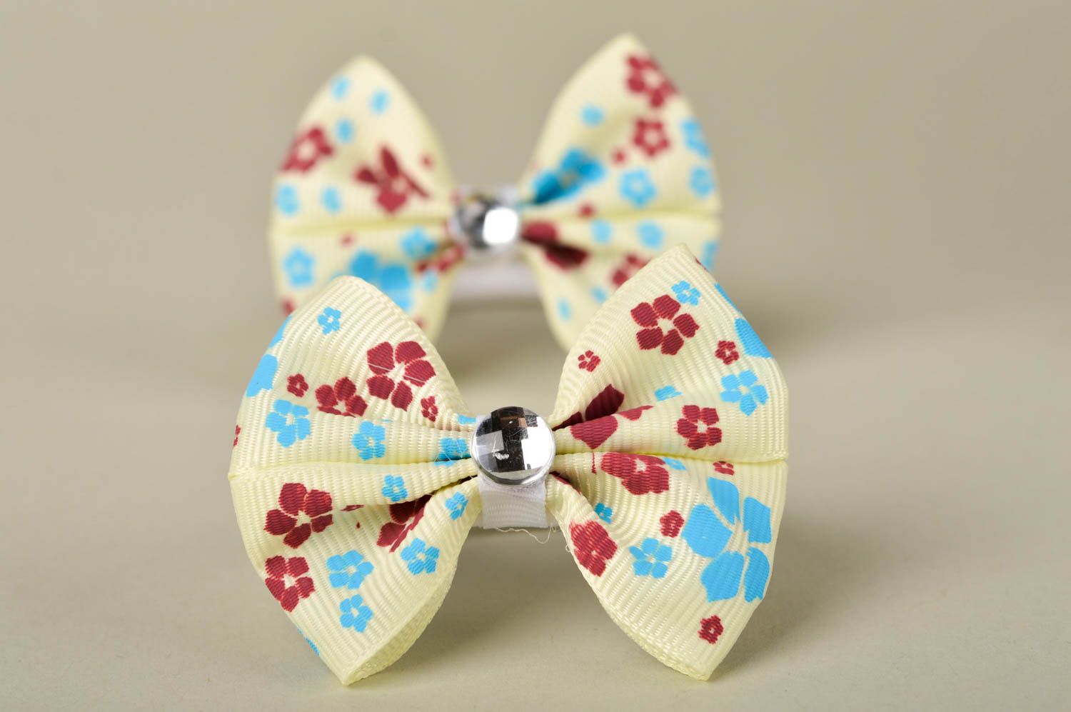 Handmade bow hair ties hair accessories for girls bows for girls gifts for kids photo 2