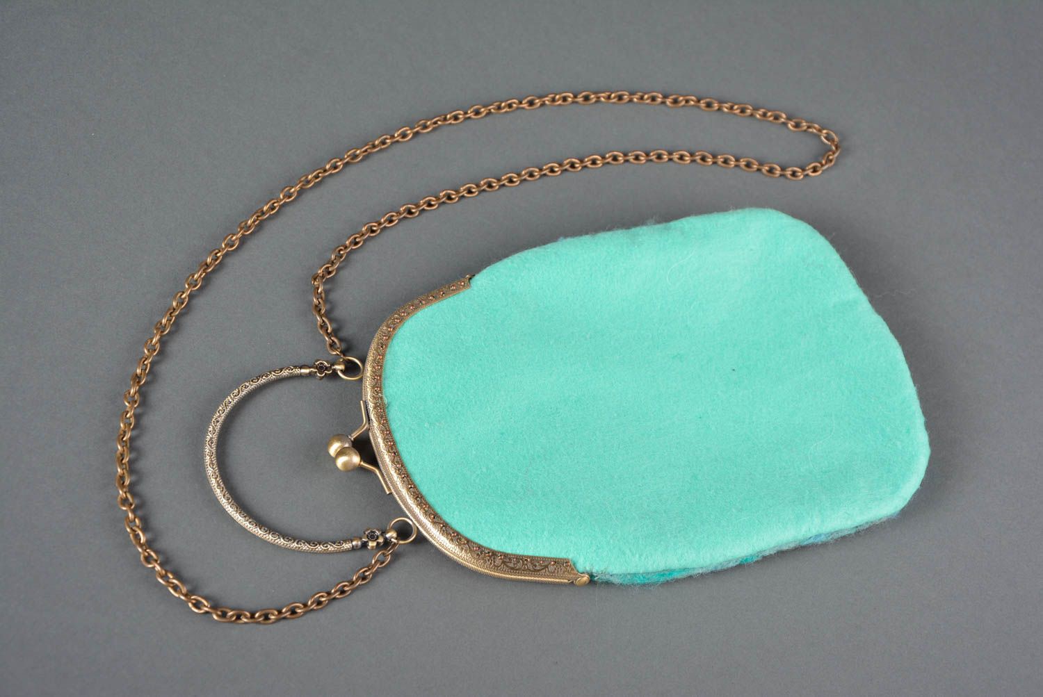 Tasche Clutch Filz Tasche Handmade Clutch Tasche Accessoires für Frauen blau foto 5