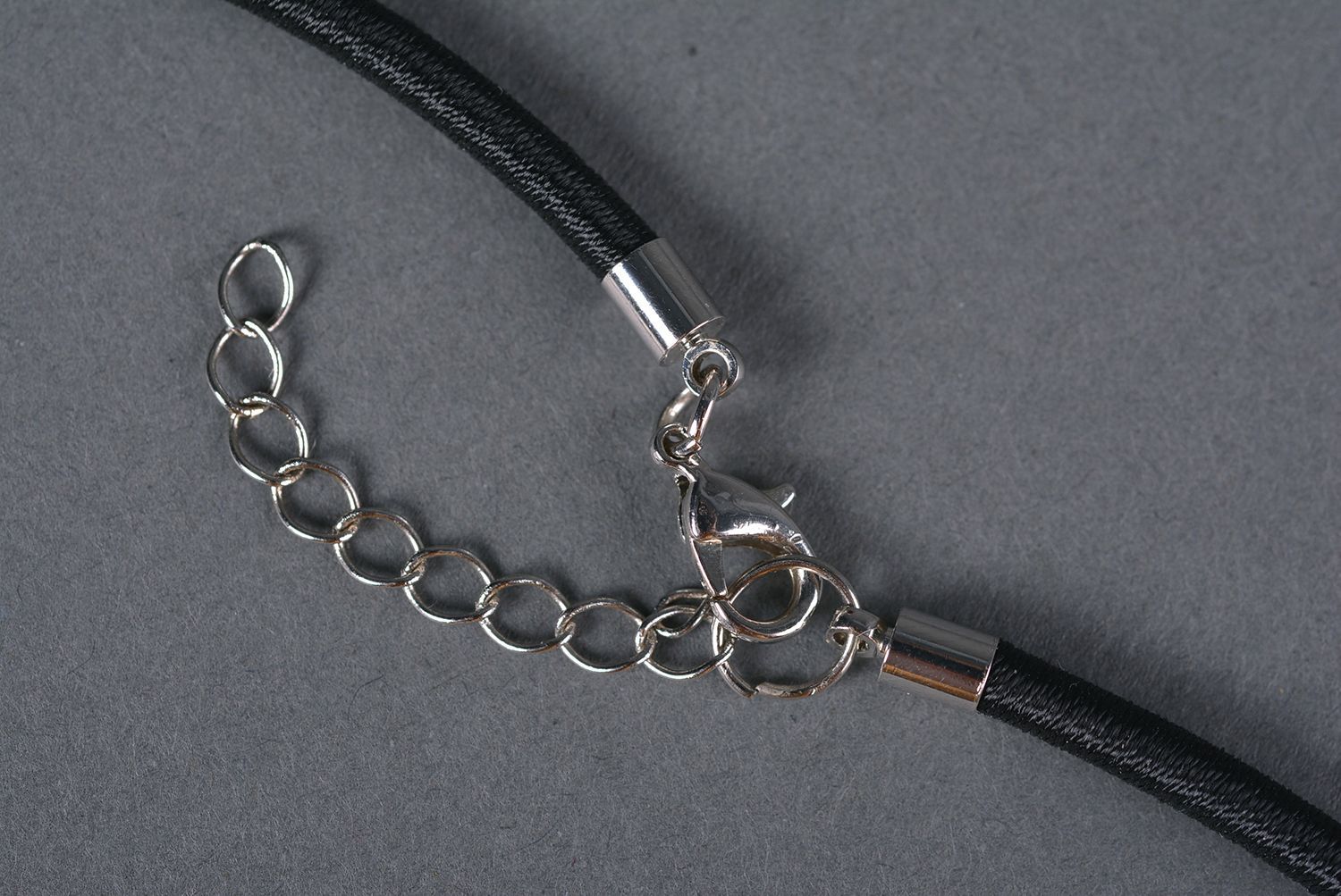 Unique metal steampunk necklace polymer clay pendant handmade bijouterie photo 5
