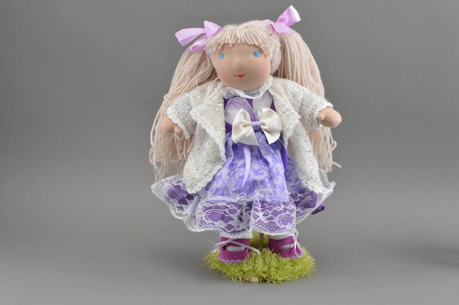 Оригинальная красивая мягкая кукла ручной работы из тканей авторская Элис фото 3