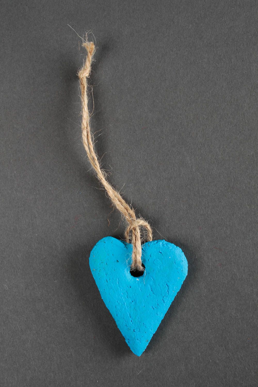 Suspension décorative Coeur déco fait main bleu Cadeau original photo 4