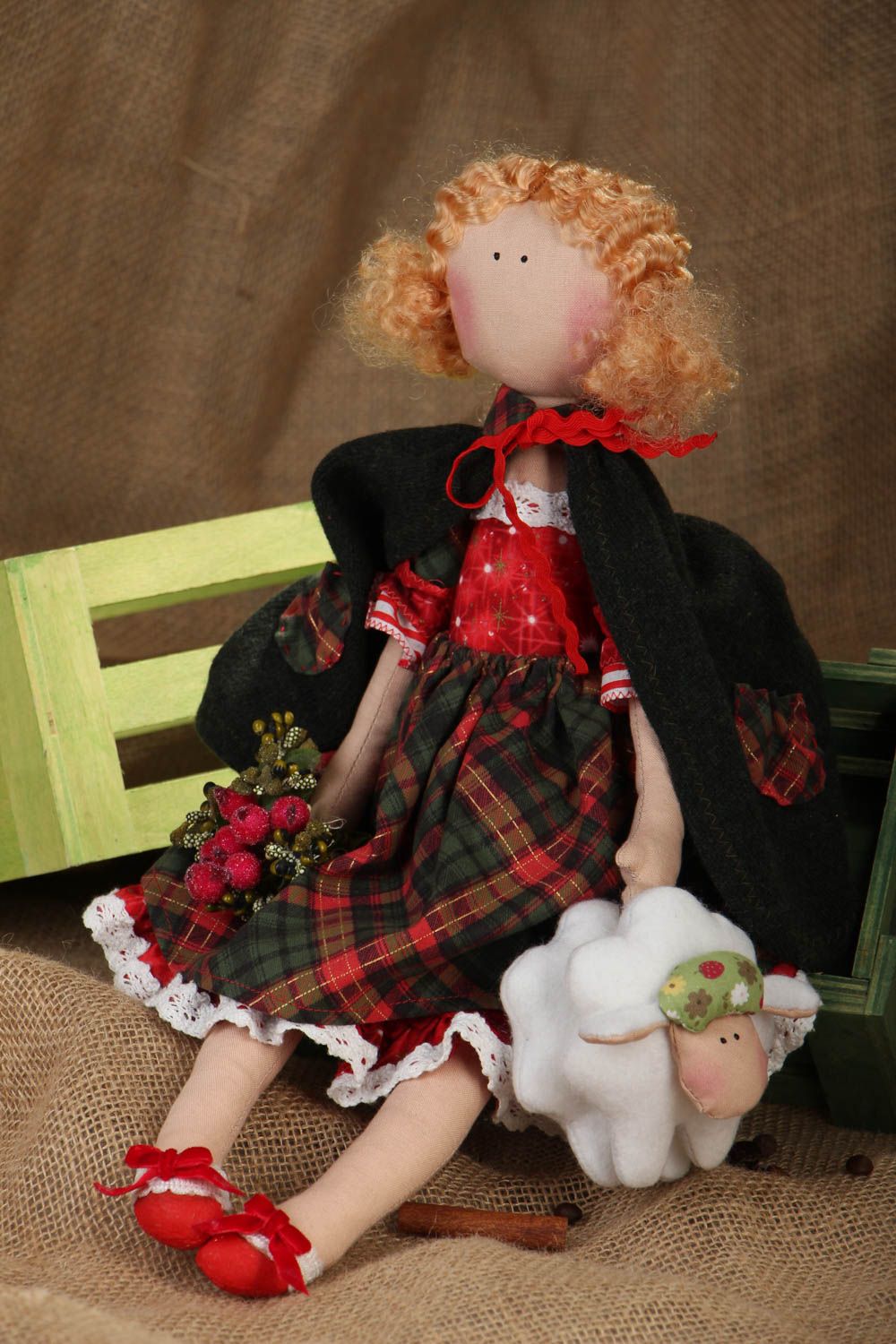 Handmade textile doll photo 5