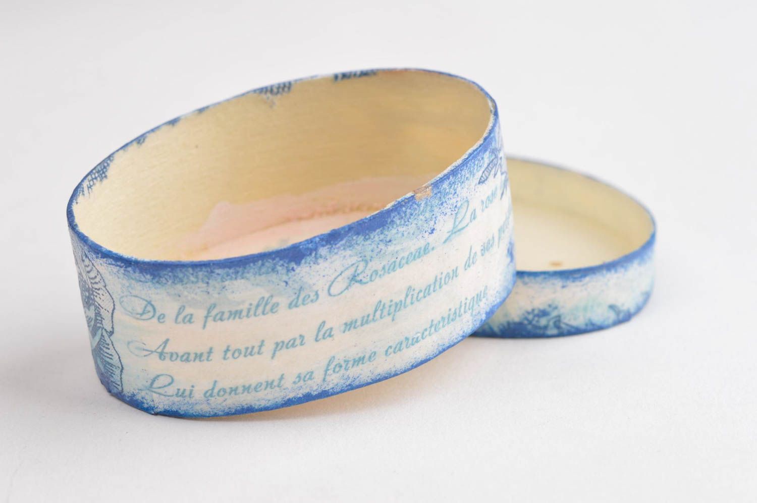 Blaue Schatulle aus Holz handmade Schmuck Aufbewahrung Geschenk für Frauen  foto 4
