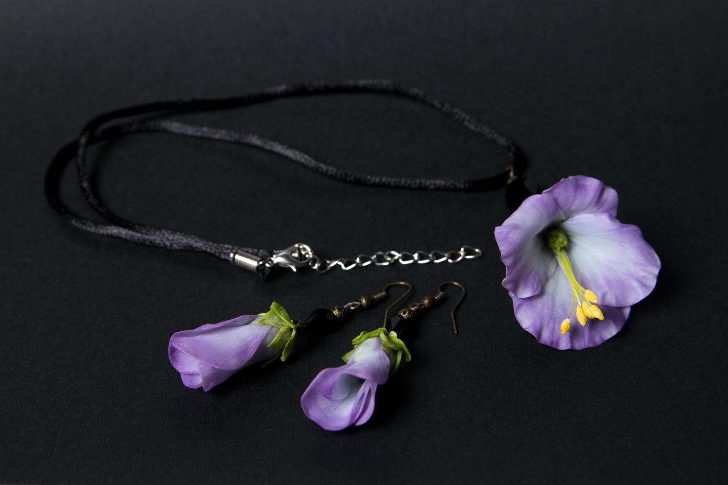 Handmade earrings designer pendant unusual jewelry set gift ideas for women photo 1