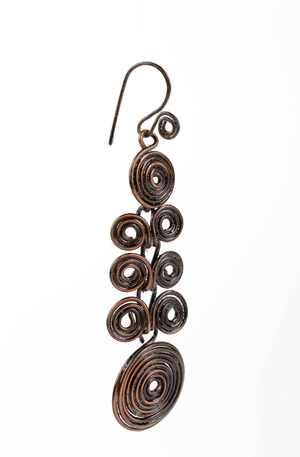 Handmade jewelry copper earrings dangling earrings cool earrings gifts for girls photo 2