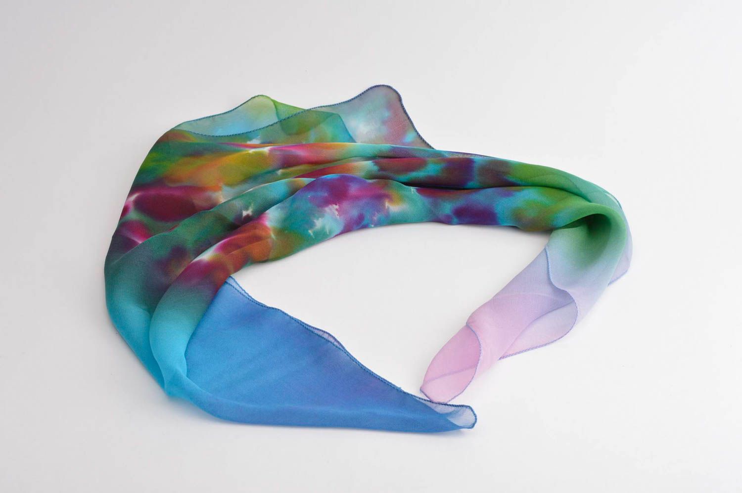 Multicolored scarf handmade colorful scarf women accessory designer present photo 3