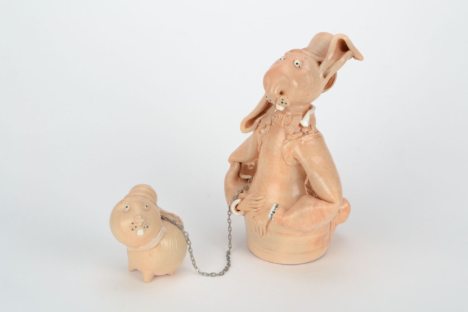Ceramic statuettes Rabbit with Baby Rabbit photo 1