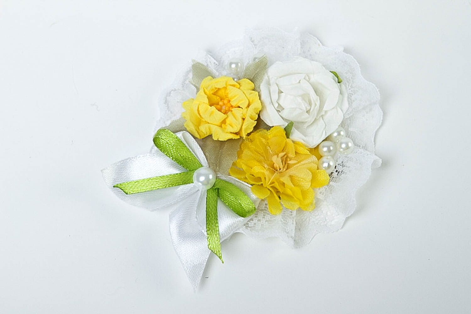 Ramillete de flores hecho a mano adorno para boda flores decorativas amarillos foto 2