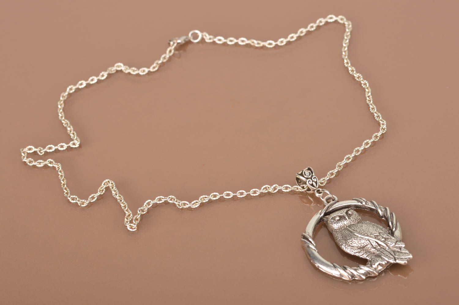 Stylish metal pendant beautiful unusual accessories designer handmade jewelry photo 3