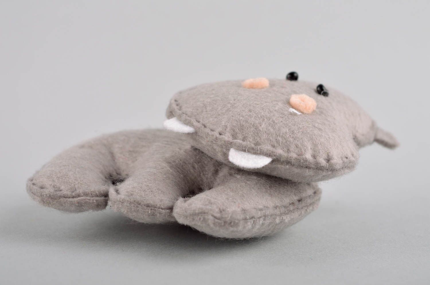 Animal de peluche artesanal regalo para niños juguete de fieltro hipopótamo foto 4
