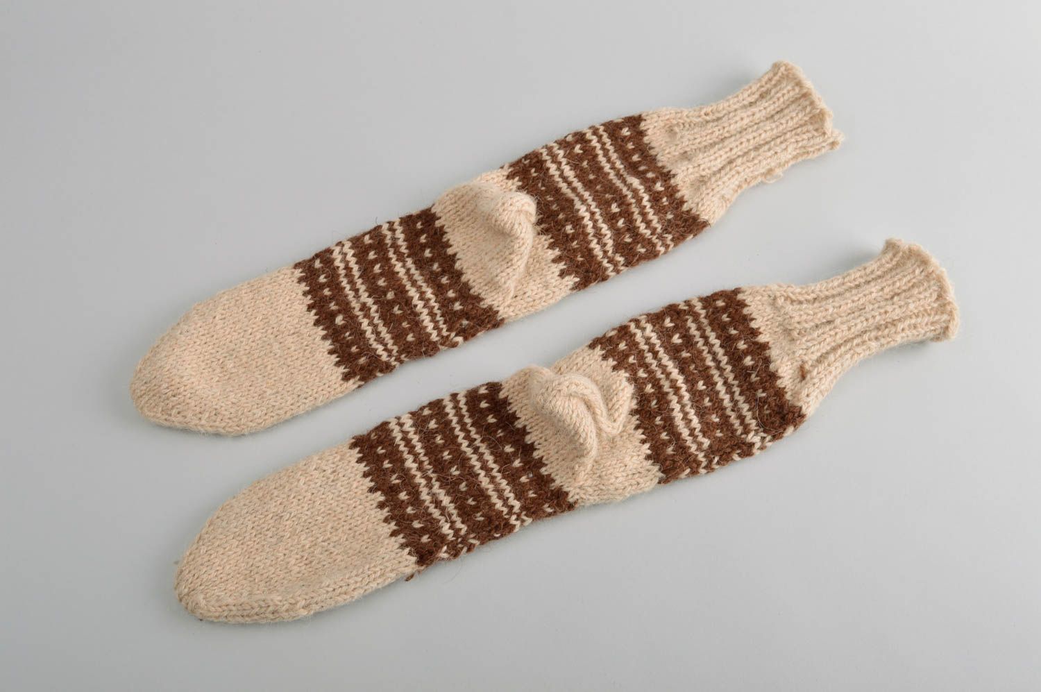 Handmade woolen winter socks unusual designer socks stylish warm accessory photo 3