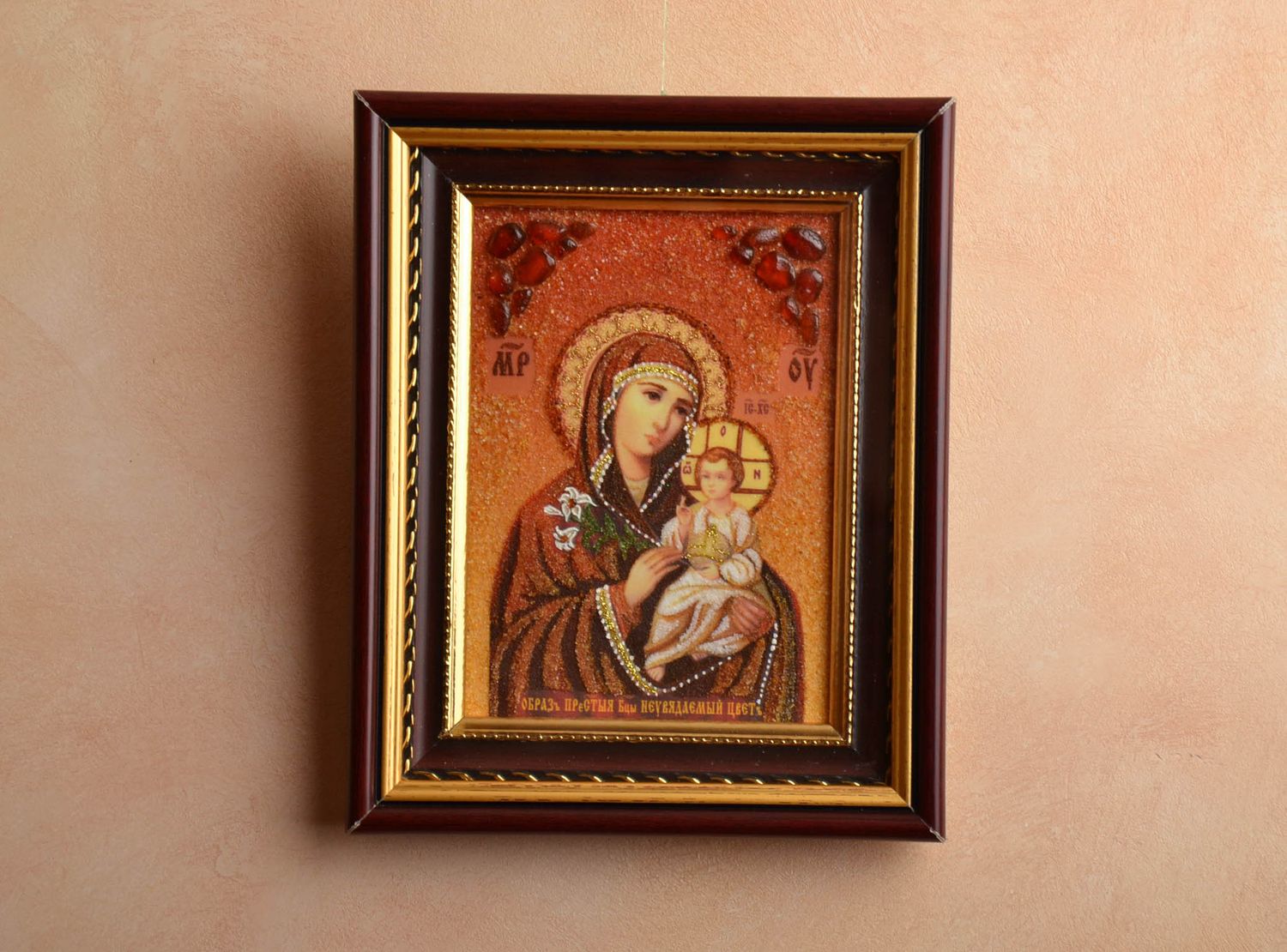 Icône orthodoxe Marie tient l'enfant photo 2