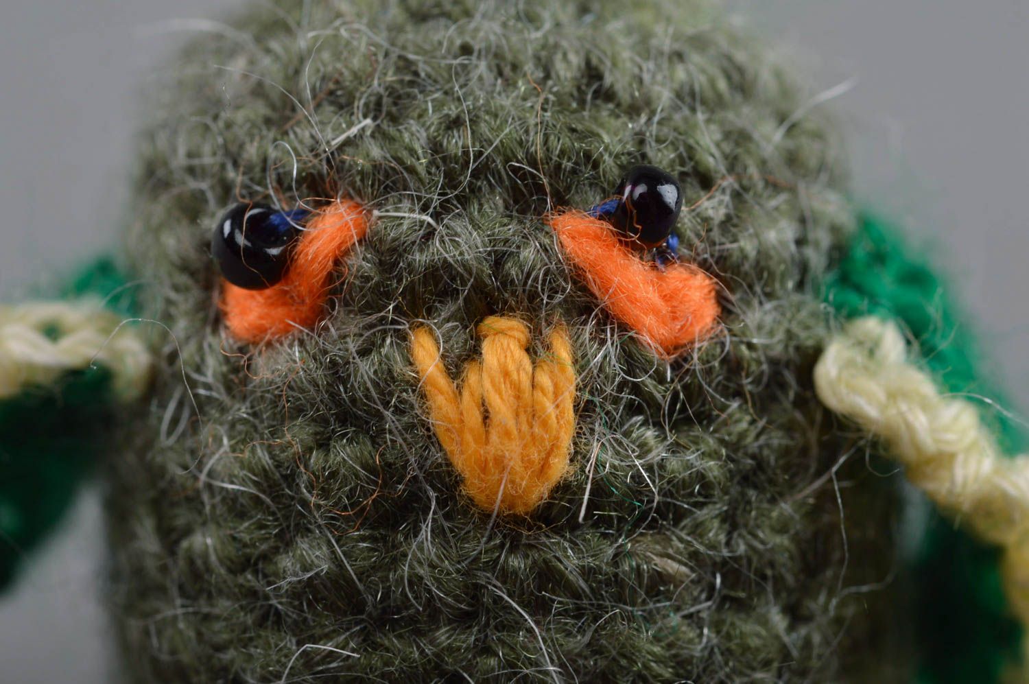 Peluche tricotée en acryle et laine chouette faite main jouet de design photo 2
