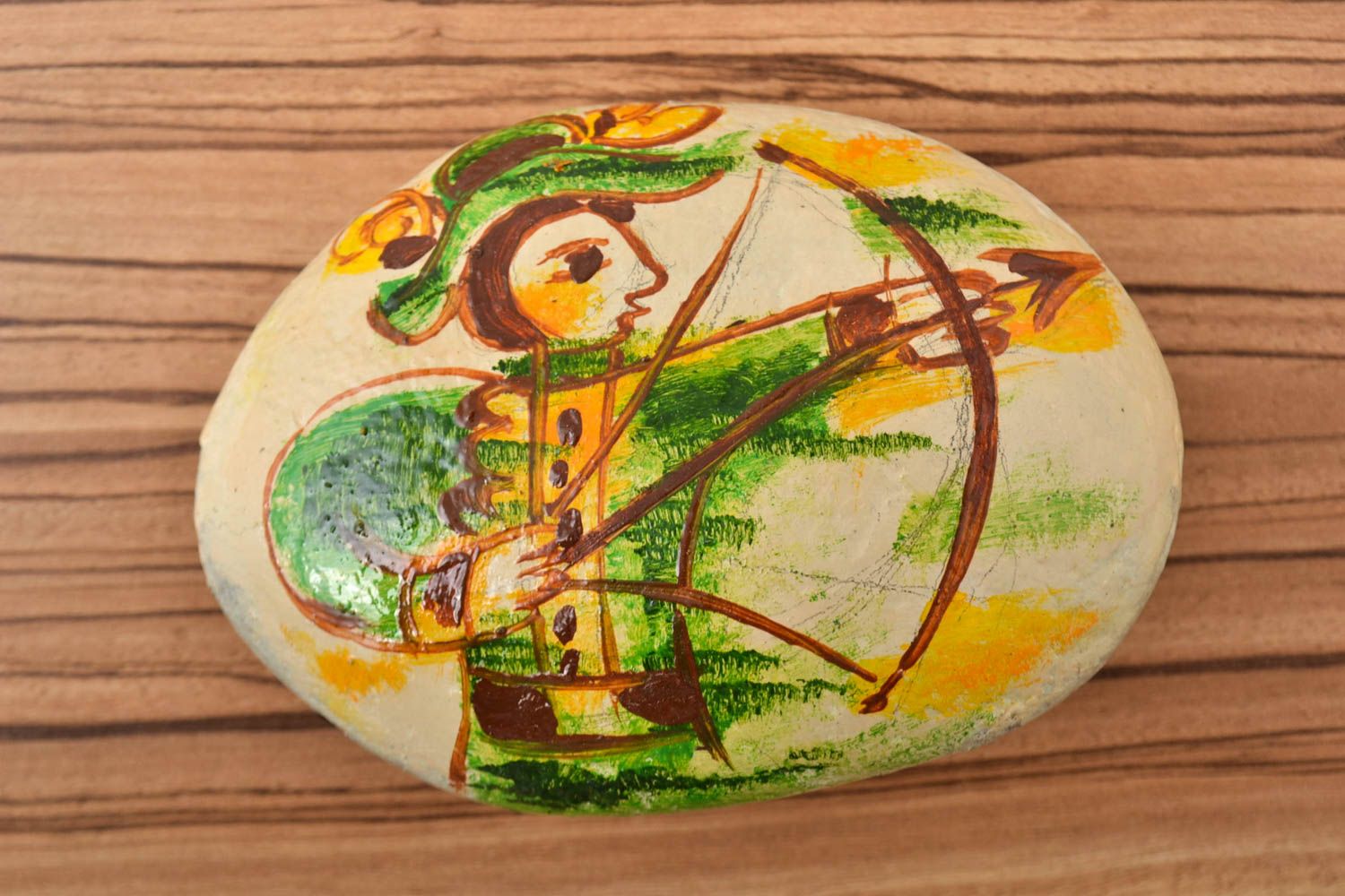 Handmade painted pebble stone painting ideas small gifts decorative use only photo 1
