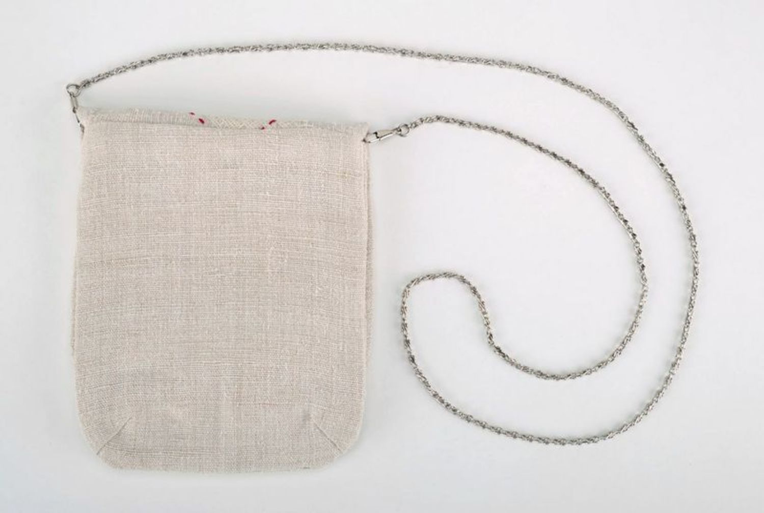 Handgemachte ethnische Schultertasche aus Leinen mit Ornament foto 5