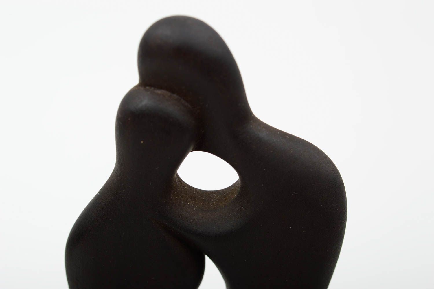 Figurine décorative fait main Statuette en bois noire couple Cadeau original photo 3