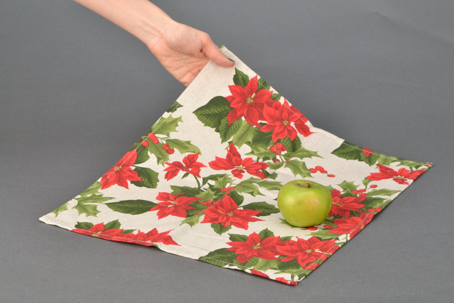 Decorative Christmas fabric napkin photo 2