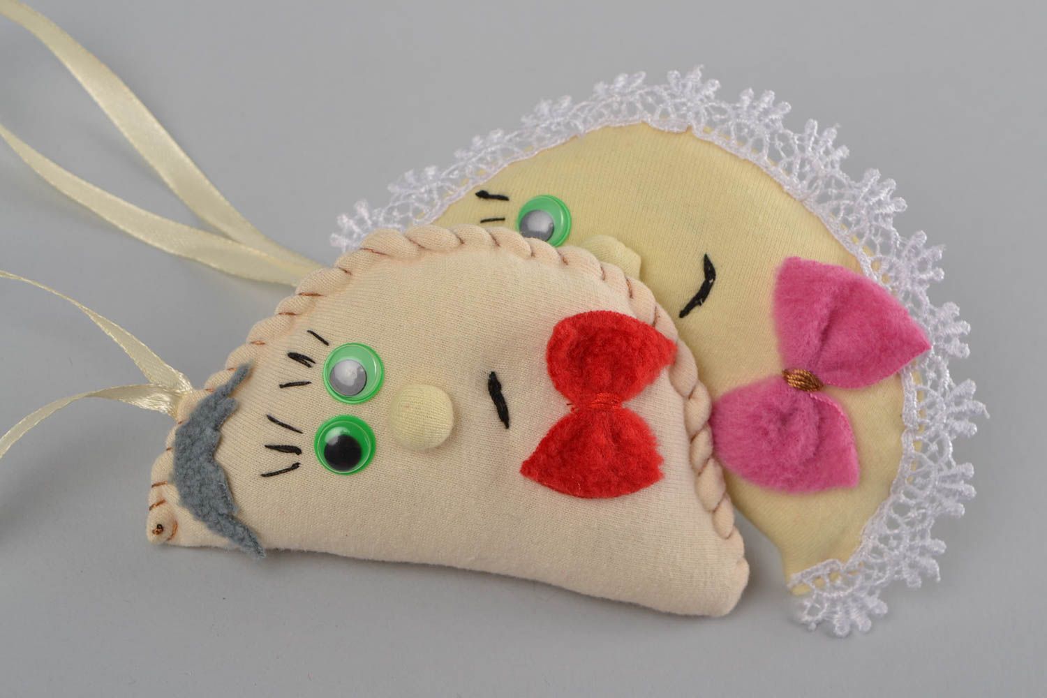 Handmade soft toy varenyk with eyelet mafe of fleece interior wall hanger photo 1