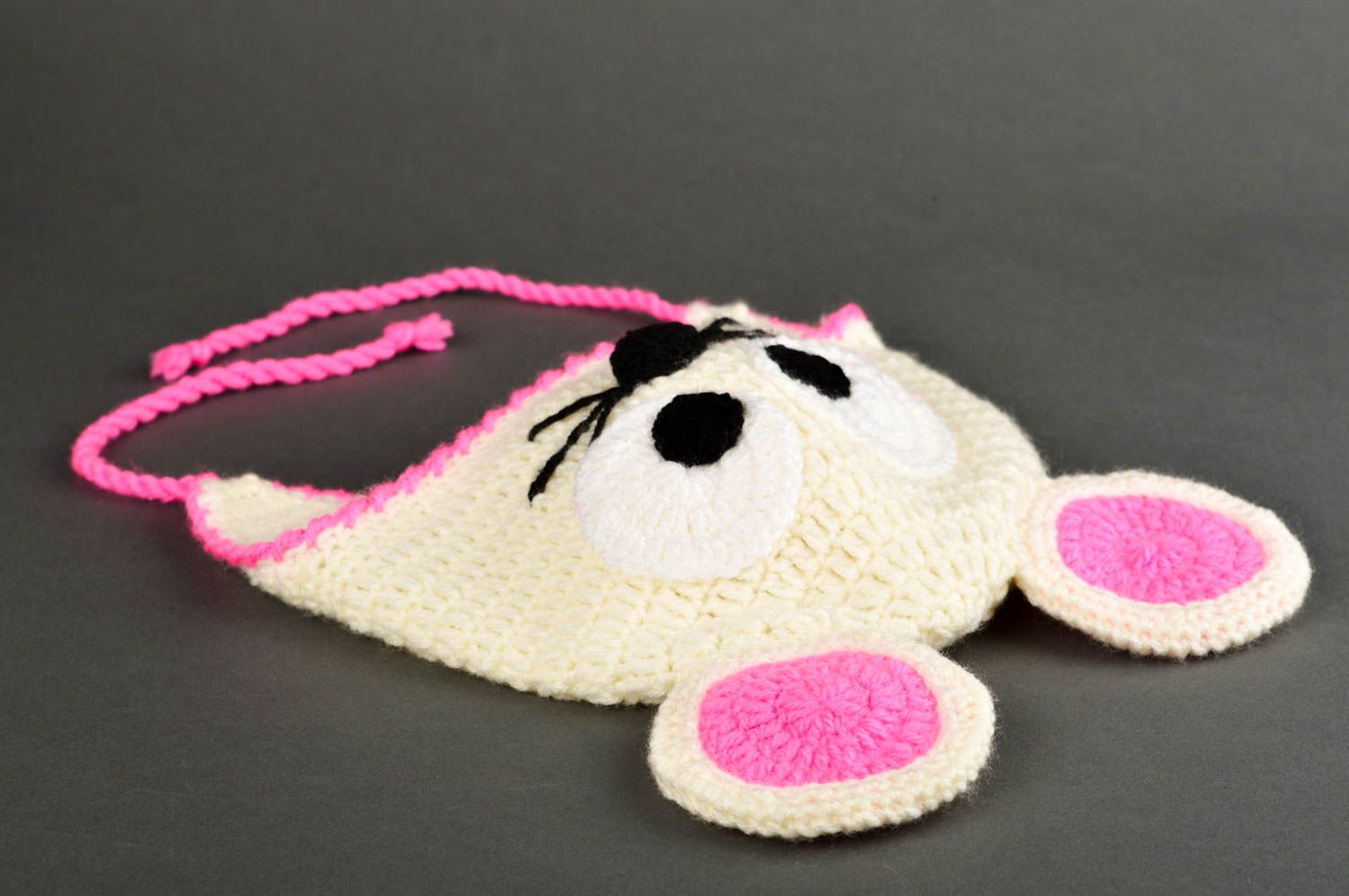 Gorro para niño tejido con forma de ratoncito ropa de invierno regalo original foto 2