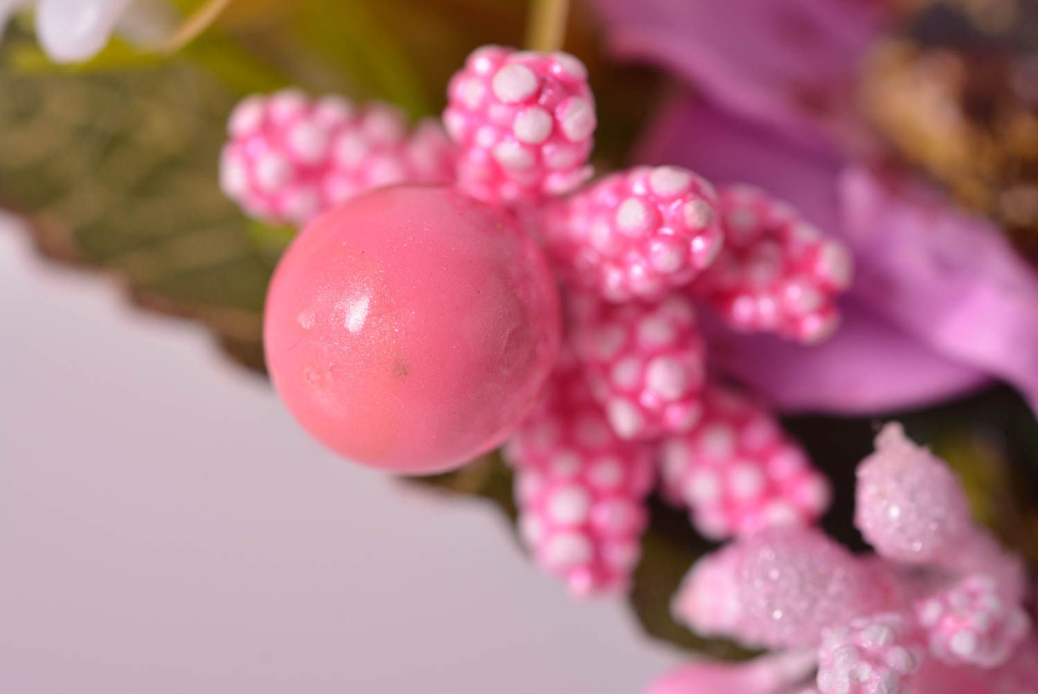 Крупное украшение ручной работы заколка с цветком аксессуар для волос розовый фото 4