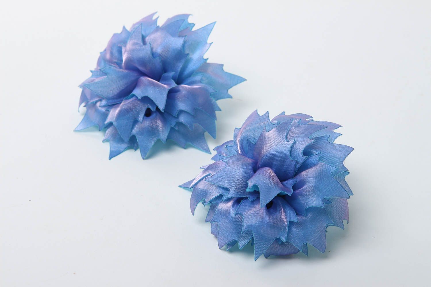 Резинки с цветками васильками хенд мейд аксессуары для волос детские резинки фото 2