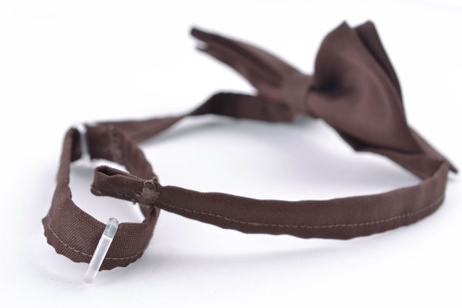 Brown fabric bow tie photo 5