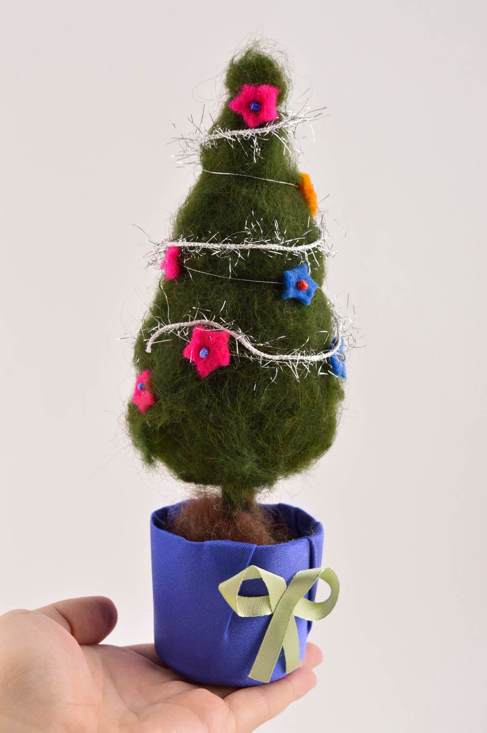 Handmade Dekoration Weihnachten Weihnachts Baum  Deko Tannenbaum grün klein foto 5