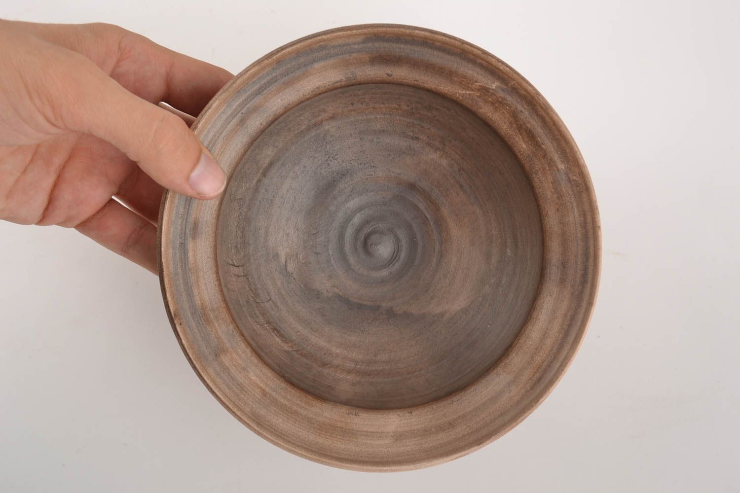 Small ethnic ceramic bowl for salads handmade for 0.5 l decorative kitchenware photo 2