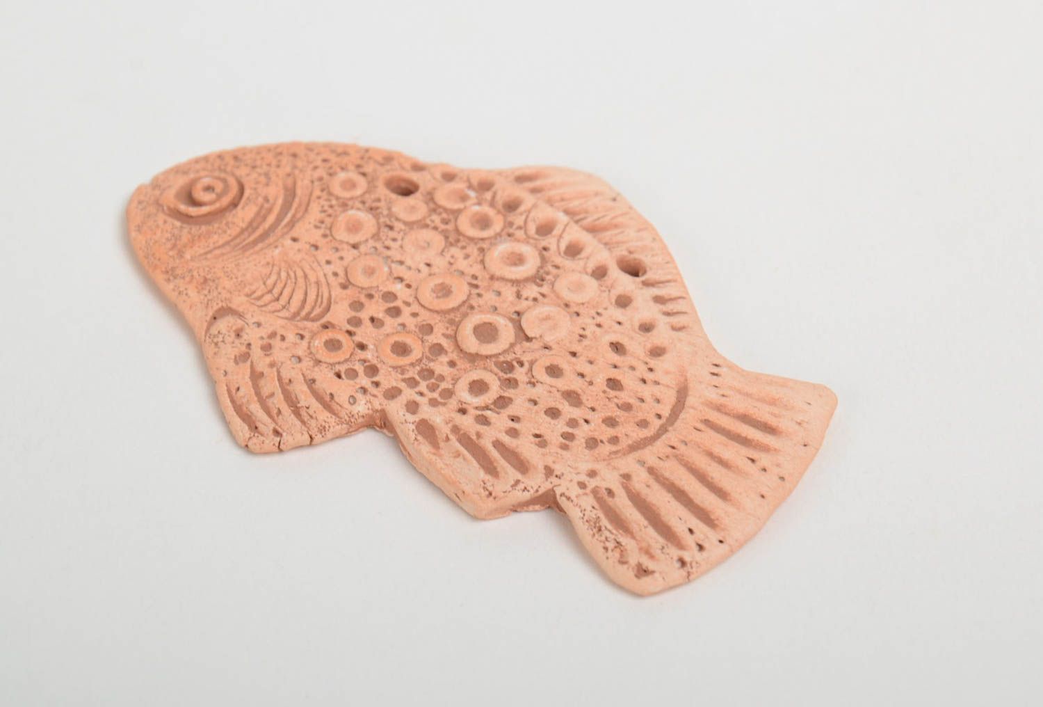 Beautiful handmade relief clay blank pendant DIY jewelry making supplies photo 3