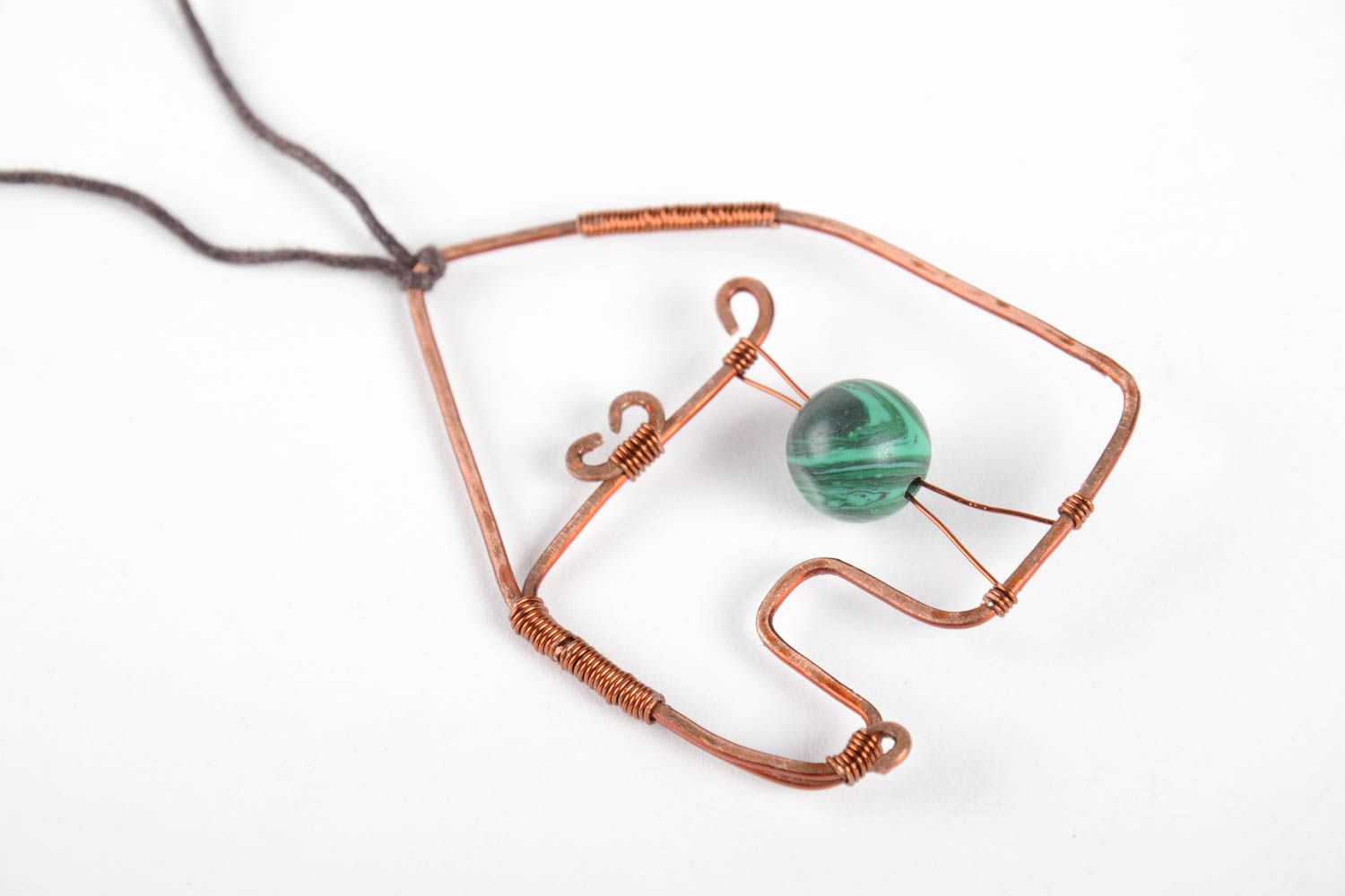 Stylish metal pendant handmade beautiful accessory copper designer jewelry photo 3