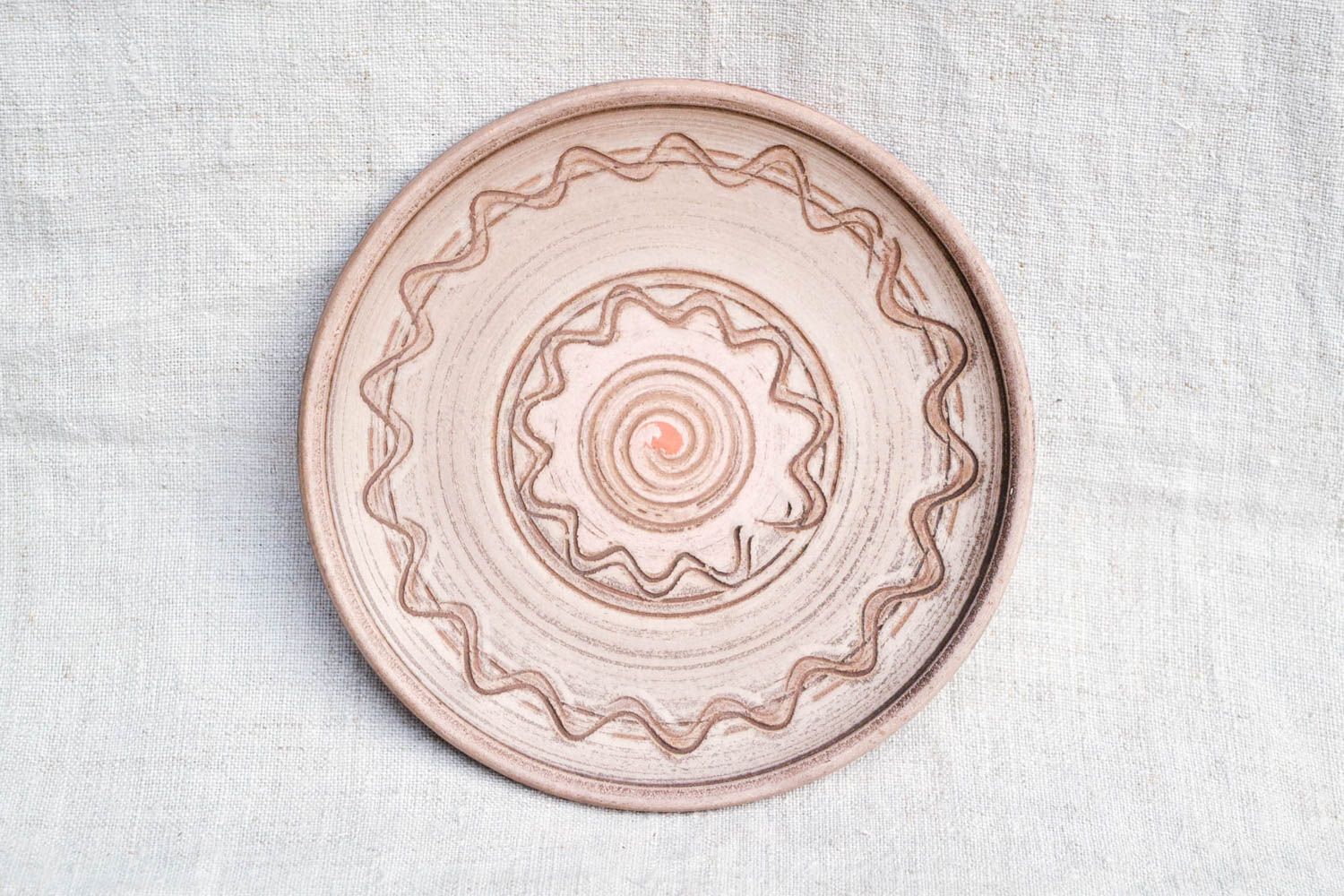 Расписная тарелка глиняная посуда хенд мейд керамическая тарелка авторская фото 3