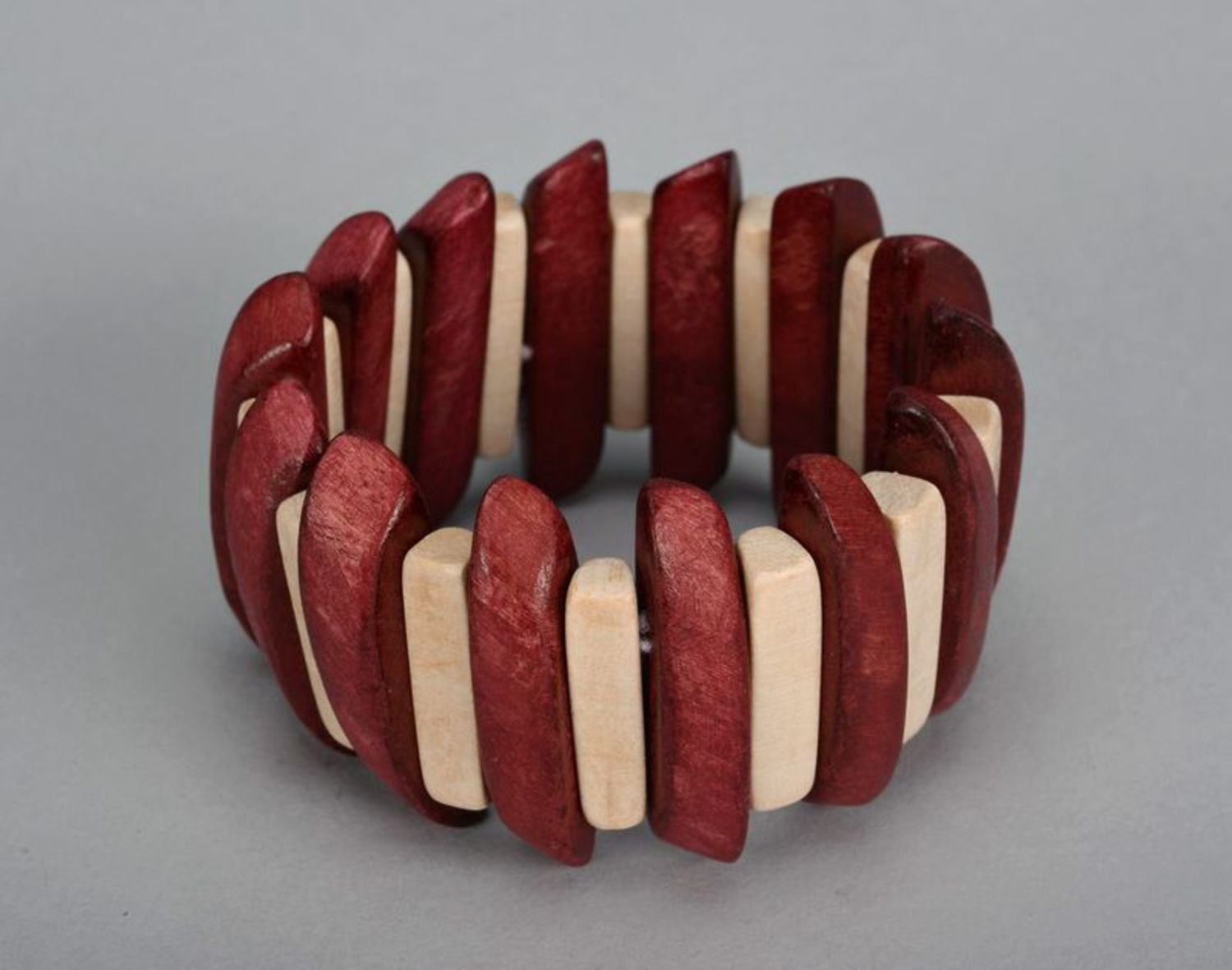 Bracciale di legno fatto a mano braccialetto marrone braccialetto da polso

 foto 2