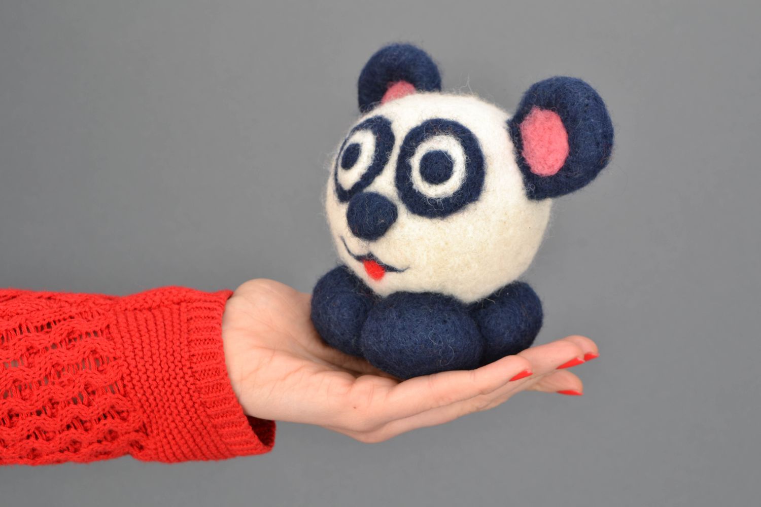 Toy felted of natural wool Panda photo 2