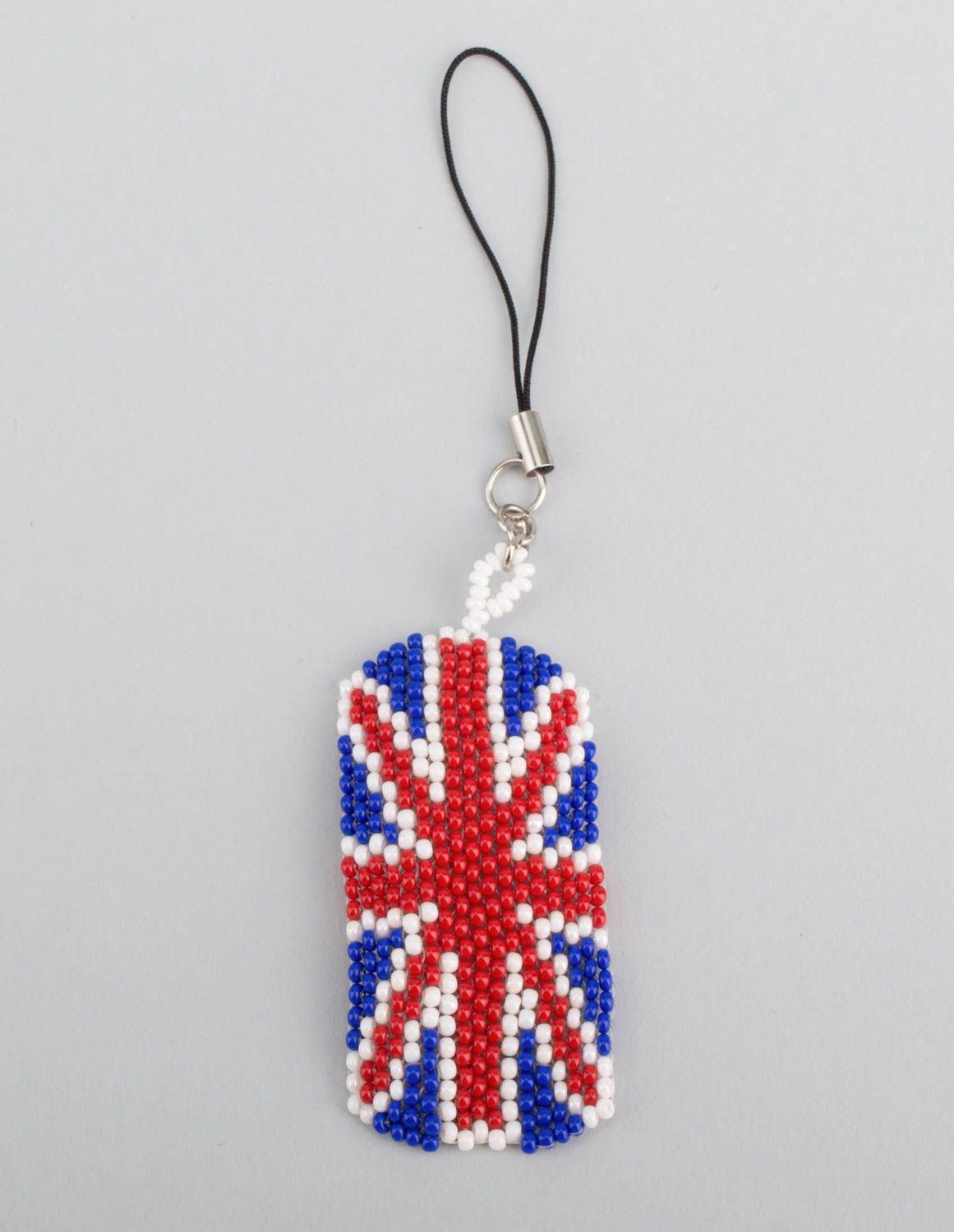 Брелок из бисера брелок ручной работы брелок для ключей с британским флагом фото 5