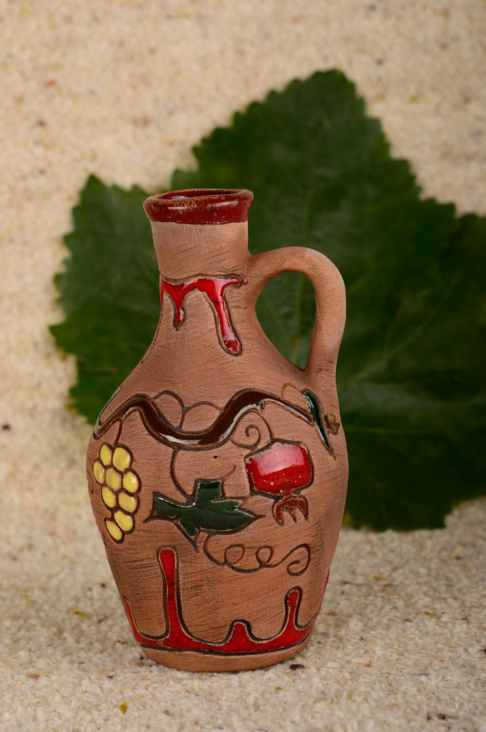 2- oz clay wine Armenian jug 5 inches, 0,25 lb photo 5