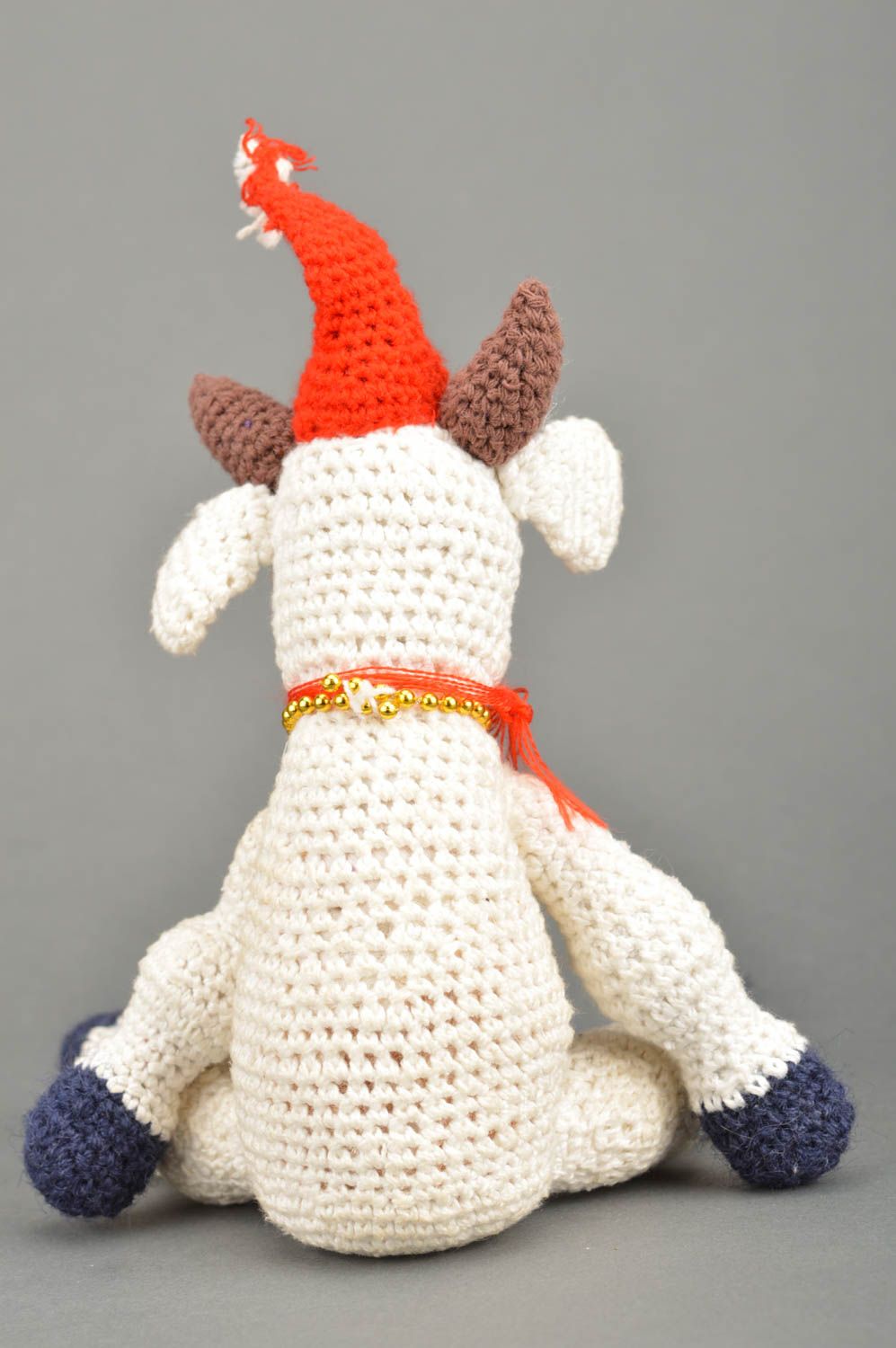 Handmade designer soft crocheted toy bull made of acryl for home decor photo 5