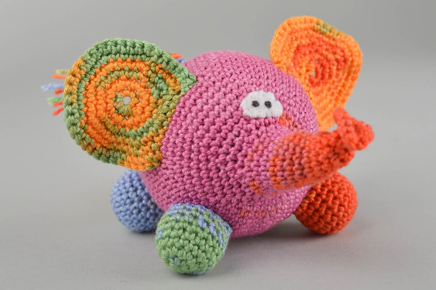 Handmade collectible toy crochet toy stuffed animals nursery decor elephant toy photo 4