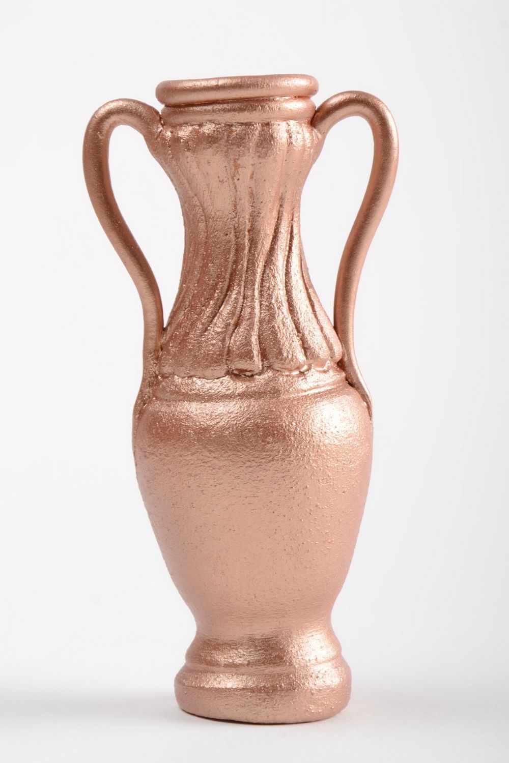 Vase en céramique beige nacré insolite décoratif fait main style ethnique photo 2