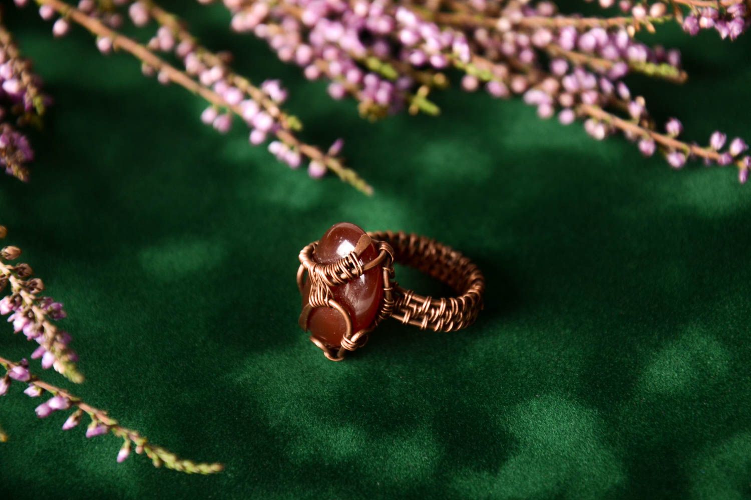 Handmade designer unusual jewelry beautiful ring cute ring with natural stone photo 1