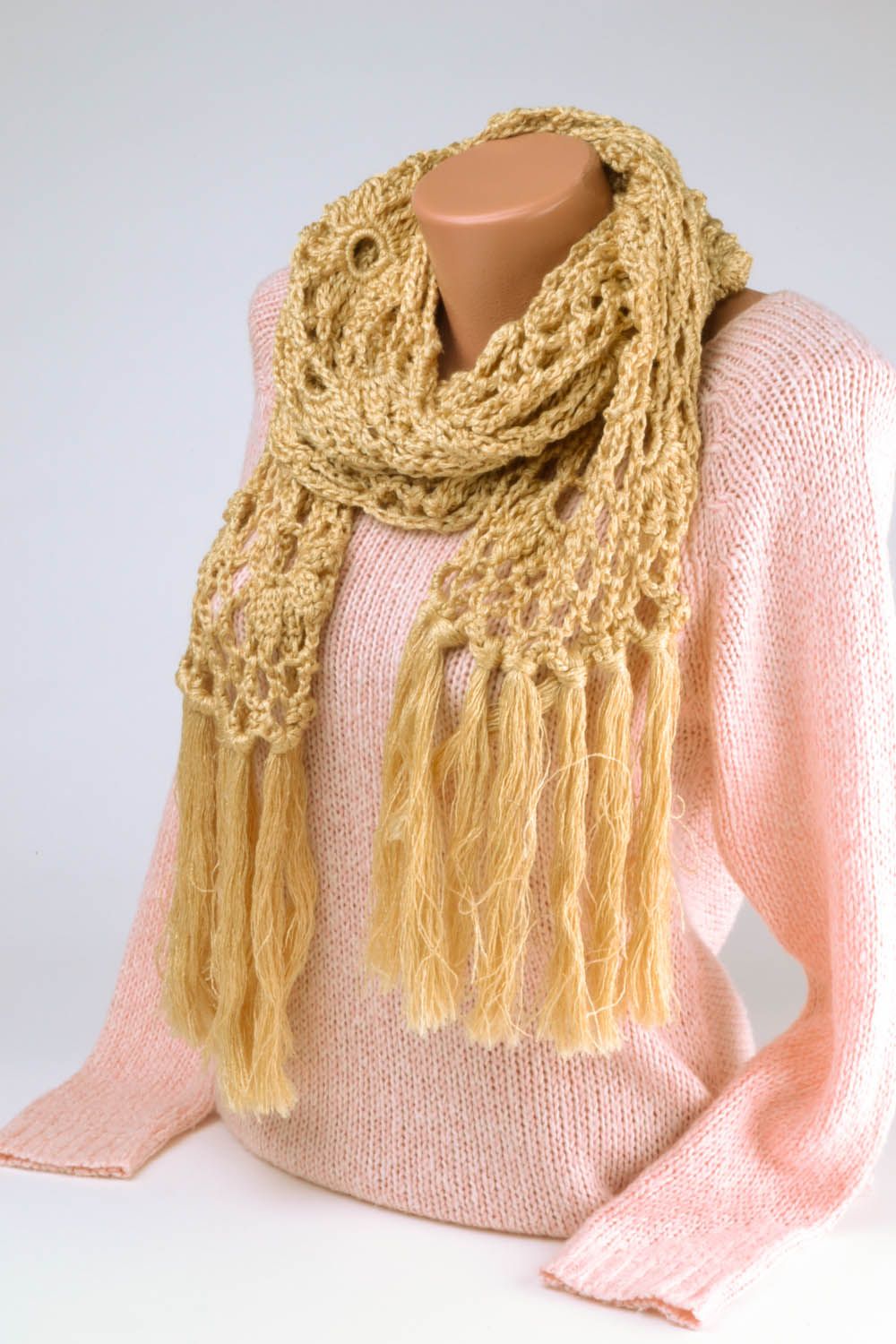 Lacy scarf with fringe photo 2